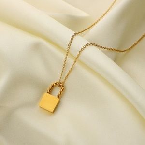 14k Lock necklace